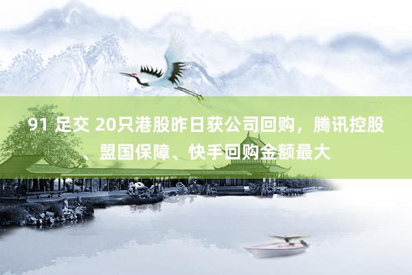 91 足交 20只港股昨日获公司回购，腾讯控股、盟国保障、快手回购金额最大