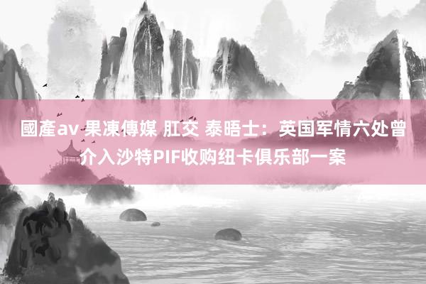 國產av 果凍傳媒 肛交 泰晤士：英国军情六处曾介入沙特PIF收购纽卡俱乐部一案