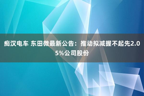 痴汉电车 东田微最新公告：推动拟减握不起先2.05%公司股份