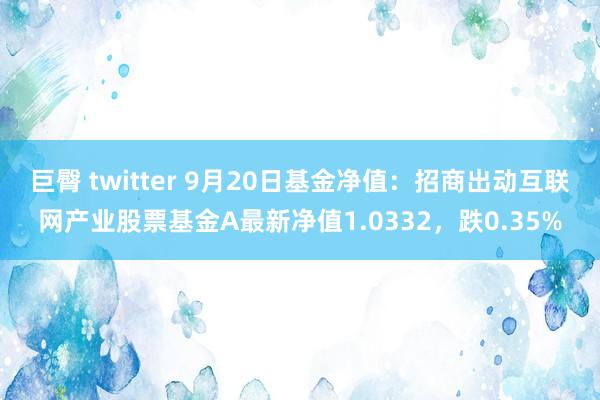 巨臀 twitter 9月20日基金净值：招商出动互联网产业股票基金A最新净值1.0332，跌0.35%