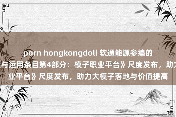 porn hongkongdoll 软通能源参编的《MaaS模子即职业本领与运用条目第4部分：模子职业平台》尺度发布，助力大模子落地与价值提高