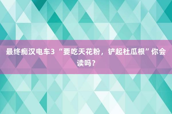 最终痴汉电车3 “要吃天花粉，铲起杜瓜根”你会读吗？