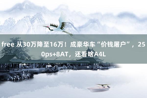 free 从30万降至16万！成豪华车“价钱屠户”，250ps+8AT，还看啥A4L