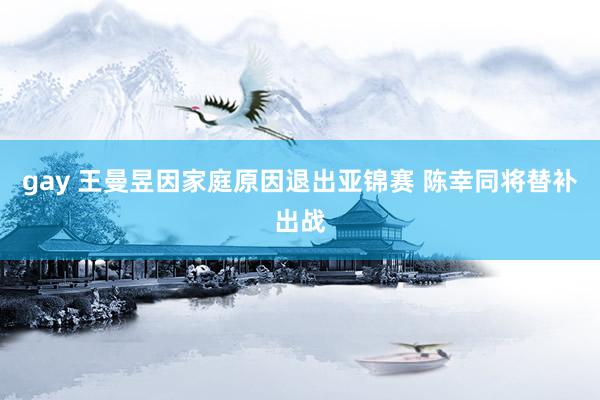 gay 王曼昱因家庭原因退出亚锦赛 陈幸同将替补出战