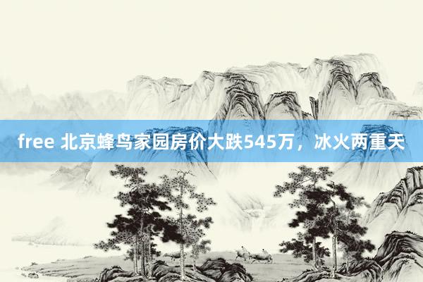 free 北京蜂鸟家园房价大跌545万,冰火两重天