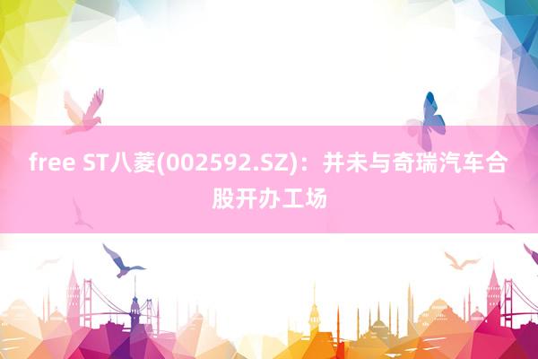 free ST八菱(002592.SZ)：并未与奇瑞汽车合股开办工场