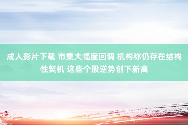 成人影片下载 市集大幅度回调 机构称仍存在结构性契机 这些个股逆势创下新高