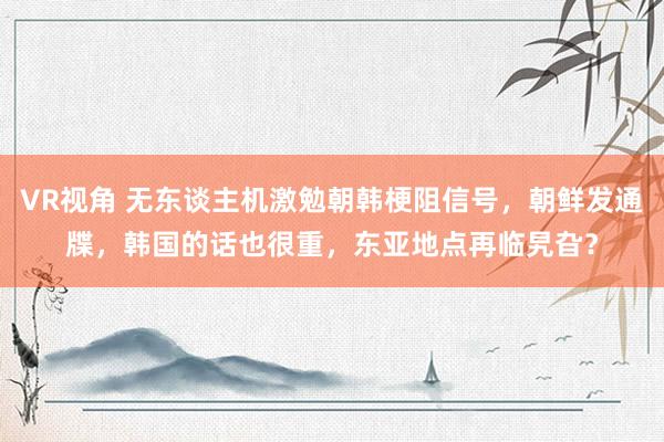 VR视角 无东谈主机激勉朝韩梗阻信号，朝鲜发通牒，韩国的话也很重，东亚地点再临旯旮？
