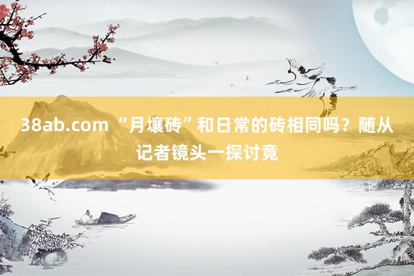 38ab.com “月壤砖”和日常的砖相同吗？随从记者镜头一探讨竟