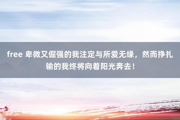 free 卑微又倔强的我注定与所爱无缘，然而挣扎输的我终将向着阳光奔去！