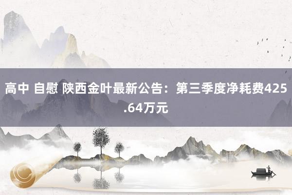 高中 自慰 陕西金叶最新公告：第三季度净耗费425.64万元