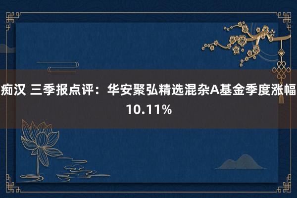 痴汉 三季报点评：华安聚弘精选混杂A基金季度涨幅10.11%