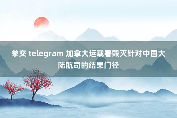 拳交 telegram 加拿大运载署毁灭针对中国大陆航司的结果门径