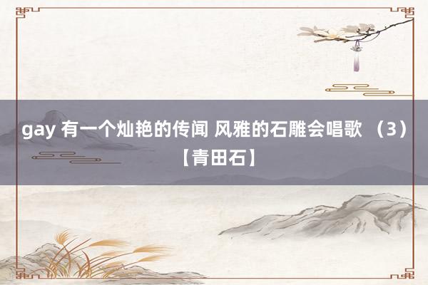 gay 有一个灿艳的传闻 风雅的石雕会唱歌 （3）【青田石】