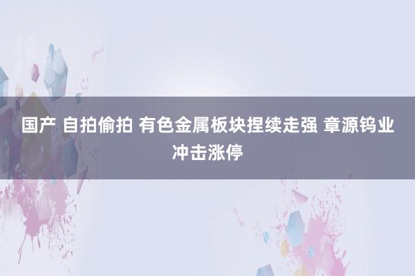 国产 自拍偷拍 有色金属板块捏续走强 章源钨业冲击涨停