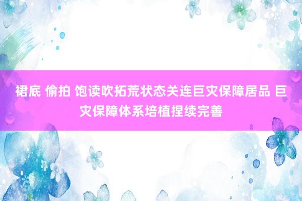 裙底 偷拍 饱读吹拓荒状态关连巨灾保障居品 巨灾保障体系培植捏续完善