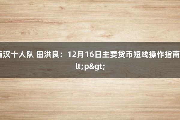 痴汉十人队 田洪良：12月16日主要货币短线操作指南<p>