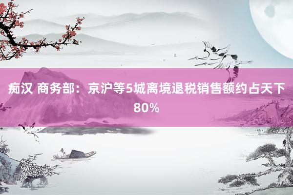痴汉 商务部：京沪等5城离境退税销售额约占天下80%