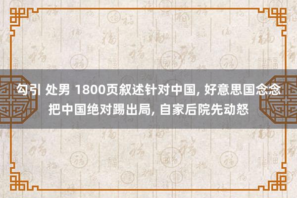 勾引 处男 1800页叙述针对中国， 好意思国念念把中国绝对踢出局， 自家后院先动怒