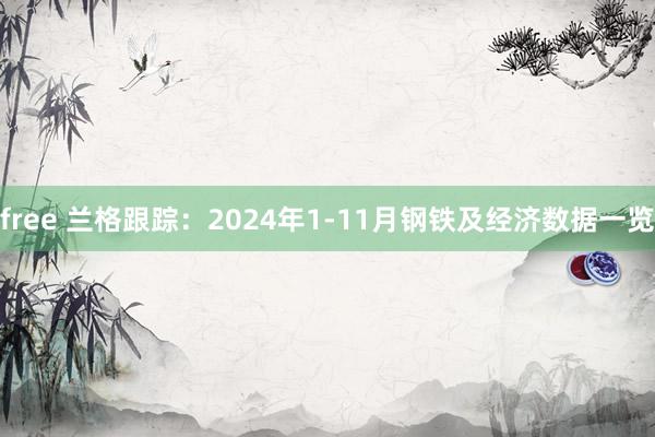 free 兰格跟踪：2024年1-11月钢铁及经济数据一览
