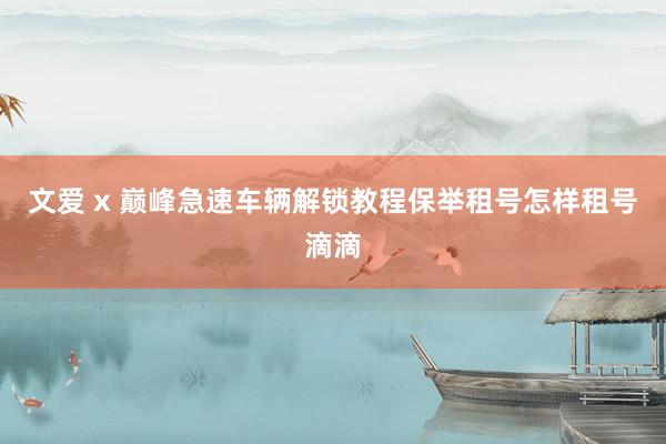 文爱 x 巅峰急速车辆解锁教程保举租号怎样租号滴滴