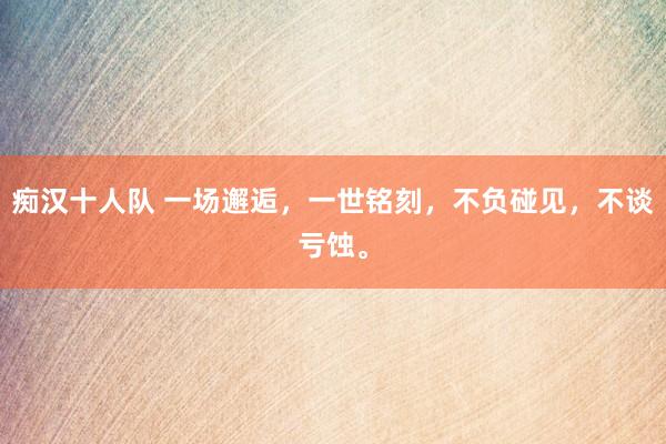 痴汉十人队 一场邂逅，一世铭刻，不负碰见，不谈亏蚀。