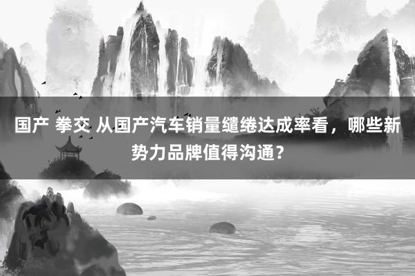 国产 拳交 从国产汽车销量缱绻达成率看，哪些新势力品牌值得沟通？