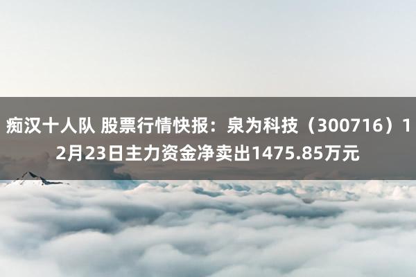 痴汉十人队 股票行情快报：泉为科技（300716）12月23日主力资金净卖出1475.85万元