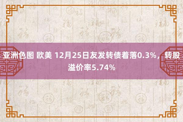 亚洲色图 欧美 12月25日友发转债着落0.3%，转股溢价率5.74%