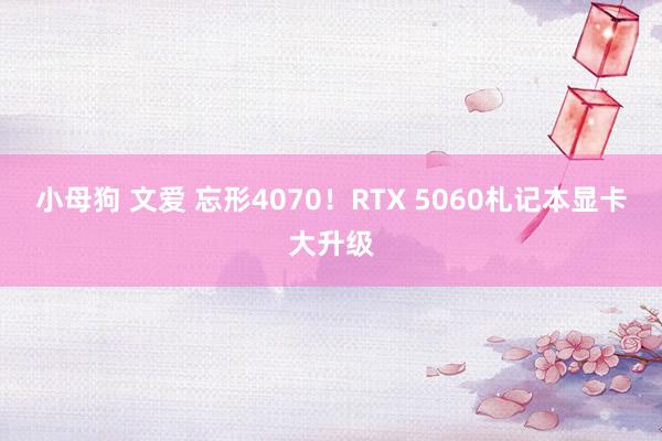 小母狗 文爱 忘形4070！RTX 5060札记本显卡大升级