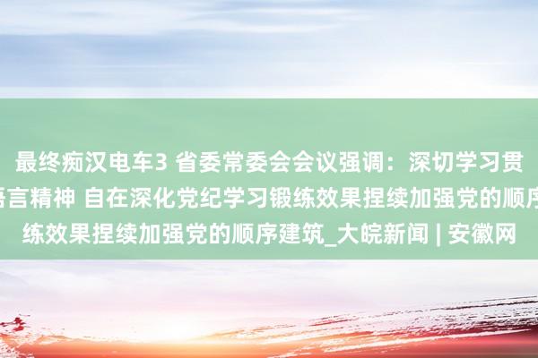 最终痴汉电车3 省委常委会会议强调：深切学习贯彻习近平总文书报复语言精神 自在深化党纪学习锻练效果捏续加强党的顺序建筑_大皖新闻 | 安徽网