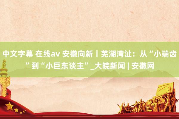 中文字幕 在线av 安徽向新丨芜湖湾沚：从“小端齿”到“小巨东谈主”_大皖新闻 | 安徽网