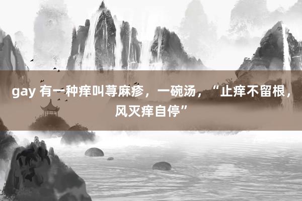 gay 有一种痒叫荨麻疹，一碗汤，“止痒不留根，风灭痒自停”