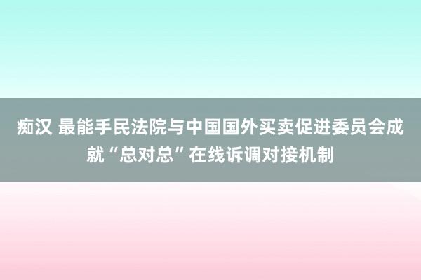 痴汉 最能手民法院与中国国外买卖促进委员会成就“总对总”在线诉调对接机制
