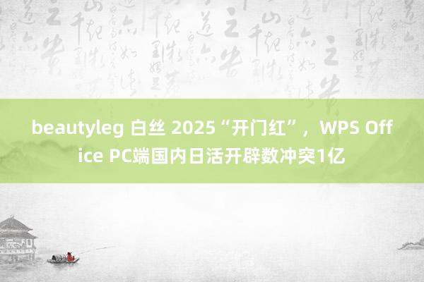 beautyleg 白丝 2025“开门红”，WPS Office PC端国内日活开辟数冲突1亿