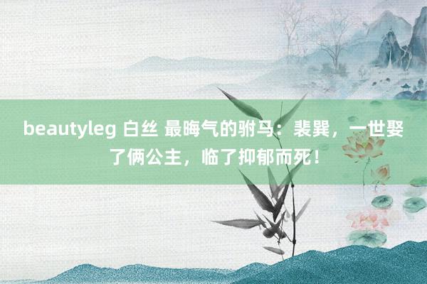 beautyleg 白丝 最晦气的驸马：裴巽，一世娶了俩公主，临了抑郁而死！
