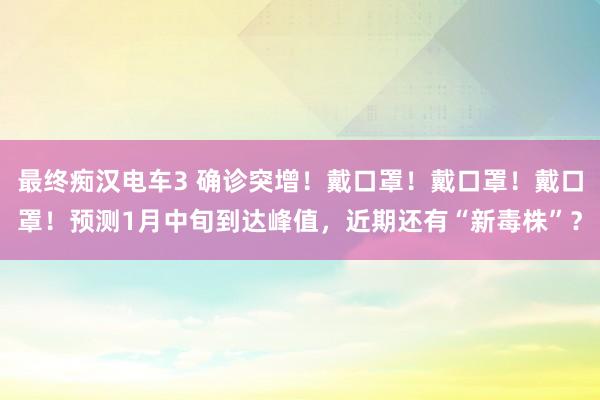 最终痴汉电车3 确诊突增！戴口罩！戴口罩！戴口罩！预测1月中旬到达峰值，近期还有“新毒株”？
