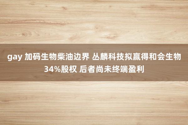 gay 加码生物柴油边界 丛麟科技拟赢得和会生物34%股权 后者尚未终端盈利