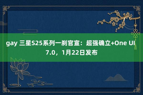 gay 三星S25系列一刹官宣：超强确立+One UI 7.0，1月22日发布
