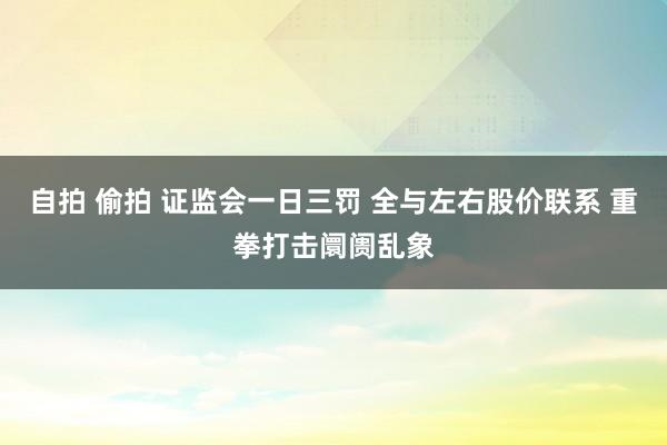 自拍 偷拍 证监会一日三罚 全与左右股价联系 重拳打击阛阓乱象
