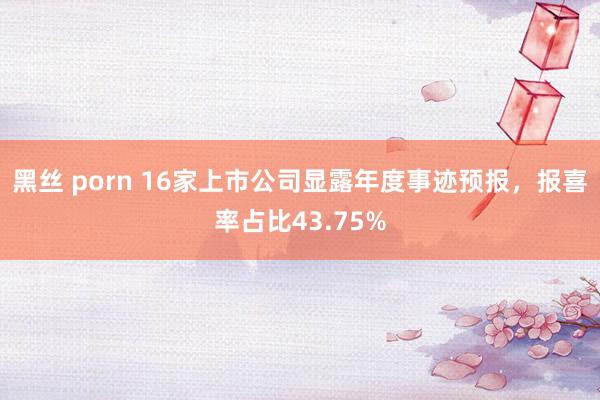 黑丝 porn 16家上市公司显露年度事迹预报，报喜率占比43.75%