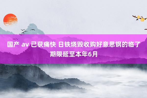 国产 av 已获痛快 日铁烧毁收购好意思钢的临了期限延至本年6月