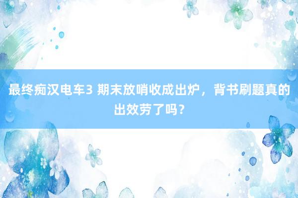 最终痴汉电车3 期末放哨收成出炉，背书刷题真的出效劳了吗？