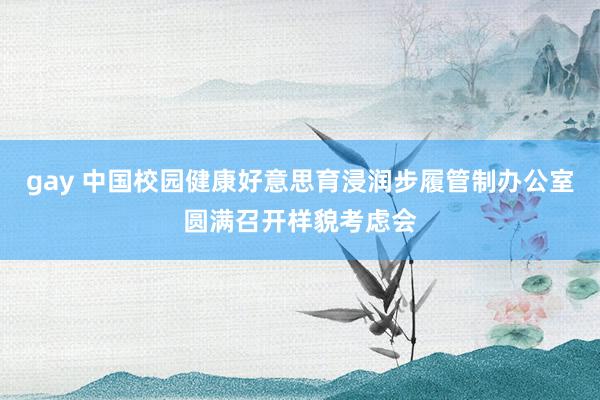 gay 中国校园健康好意思育浸润步履管制办公室圆满召开样貌考虑会
