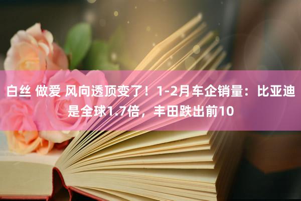 白丝 做爱 风向透顶变了！1-2月车企销量：比亚迪是全球1.7倍，丰田跌出前10