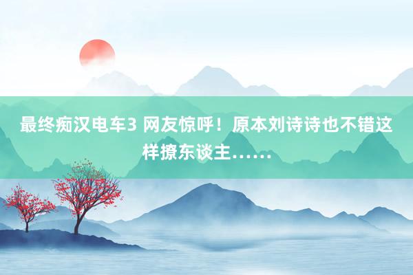 最终痴汉电车3 网友惊呼！原本刘诗诗也不错这样撩东谈主……