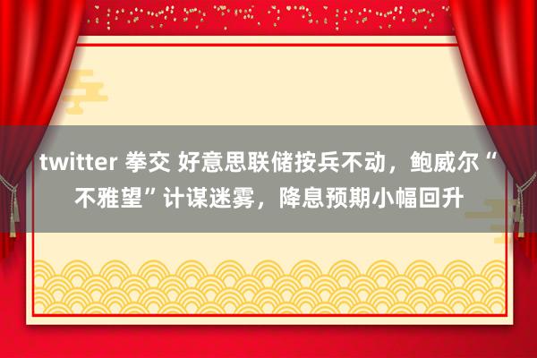 twitter 拳交 好意思联储按兵不动，鲍威尔“不雅望”计谋迷雾，降息预期小幅回升