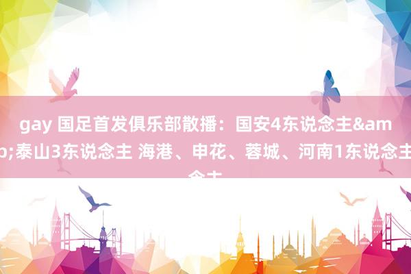gay 国足首发俱乐部散播：国安4东说念主&泰山3东说念主 海港、申花、蓉城、河南1东说念主
