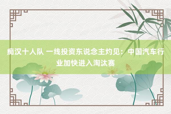 痴汉十人队 一线投资东说念主灼见：中国汽车行业加快进入淘汰赛