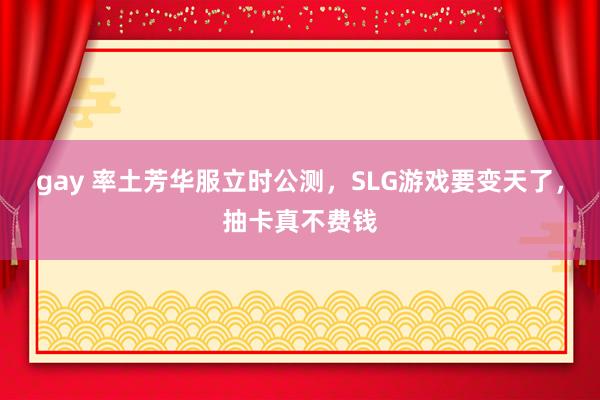 gay 率土芳华服立时公测，SLG游戏要变天了，抽卡真不费钱